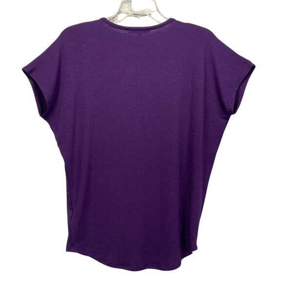 Express One Eleven Top Women's Size XS Purple Pullover Cut- Out V- Neck Comfort - Picture 5 of 5